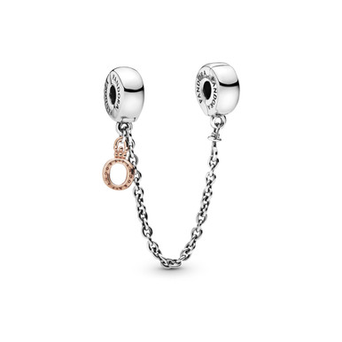 PANDORA Crown O Sterling Silver And Pandora Rose Safety Chain