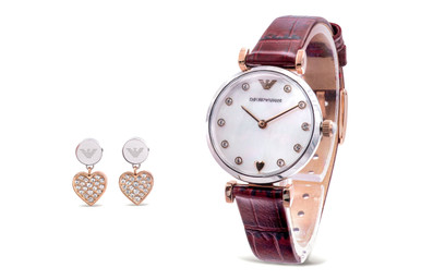 Emporio Armani Earrings And Watch Gift Set AR80040 - Jacob