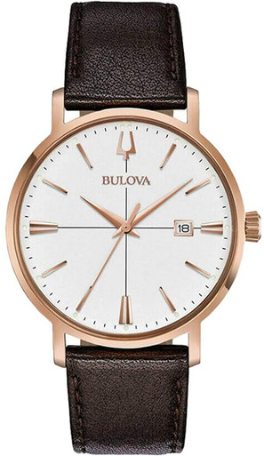 Bulova Aerojet Brown Leather Mens Watch 97B166 - Jacob Time Inc