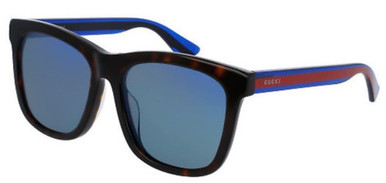 Gucci Havana Blue Ladies Sunglasses GG0057SK-004 Jacob