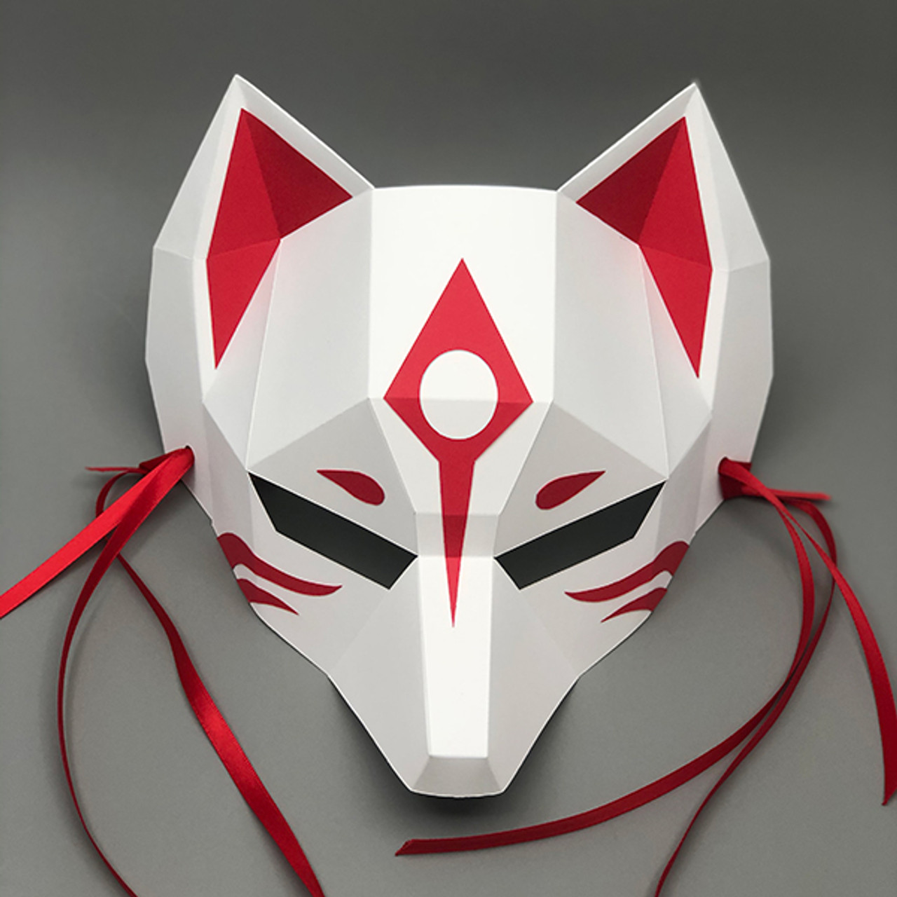 Japanese Kitsune Fox Demon Mask FINISHED&PAINTED 
