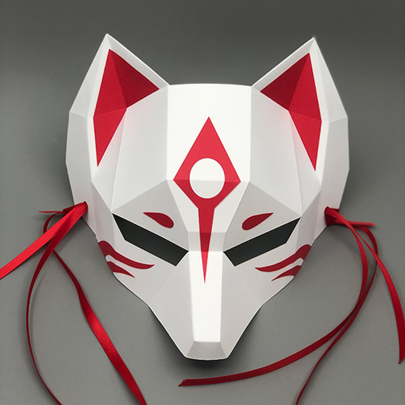 Kitsune Half Face Mask - The Demon Fox