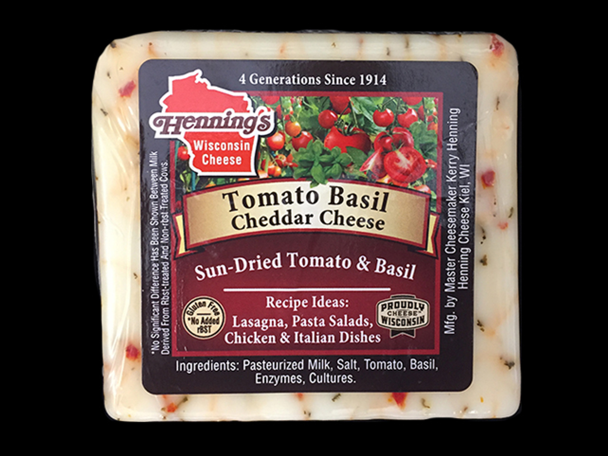 Henning's Tomato Basil Cheddar Cheese