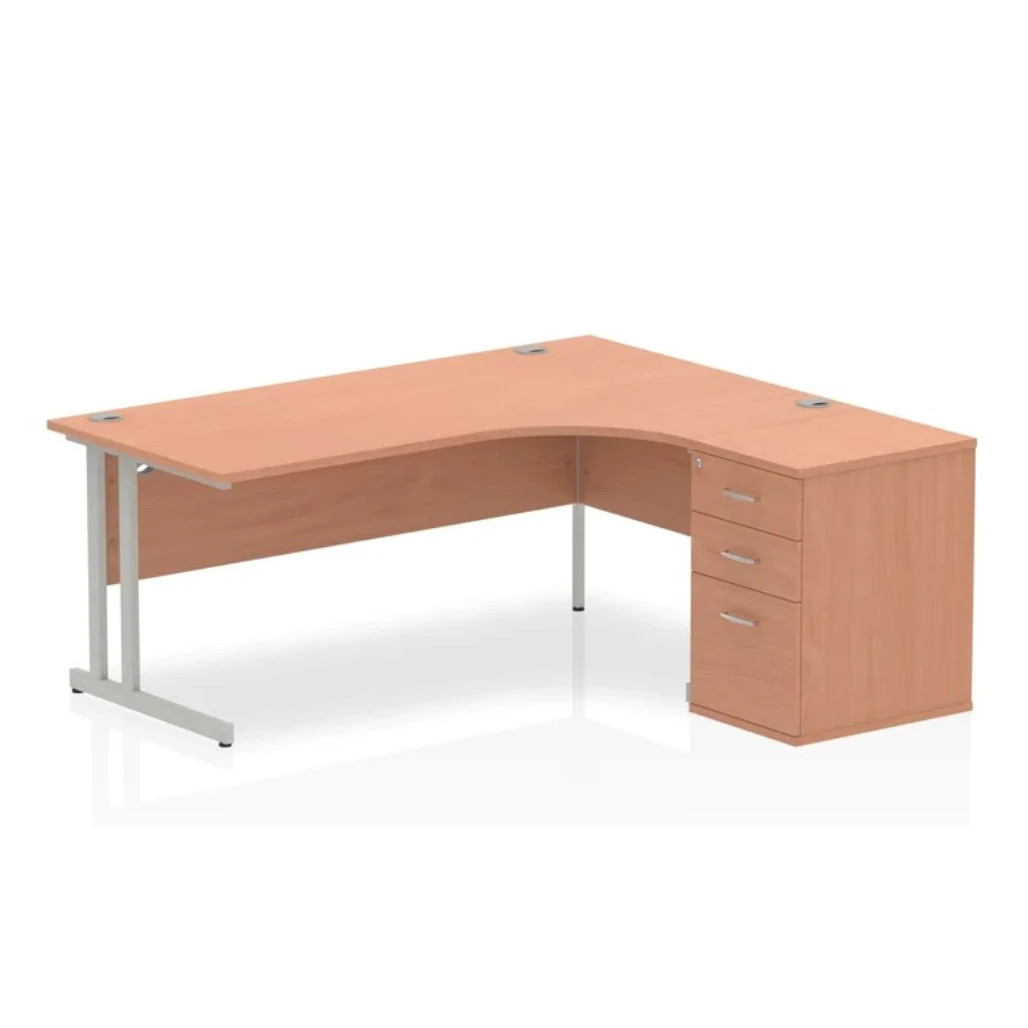 Impulse Cantilever Crescent Desk Workstation 1600 x 1600 right hand