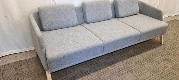 Grey fabric reception sofa