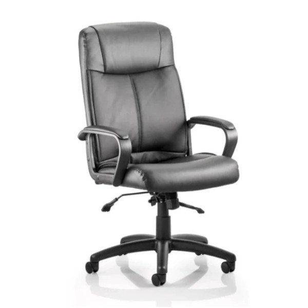 Plaza High Back Executive Black Leather Office Chair meath