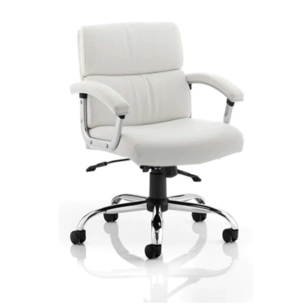 Desire Medium Back Leather Executive Office white Chair meath