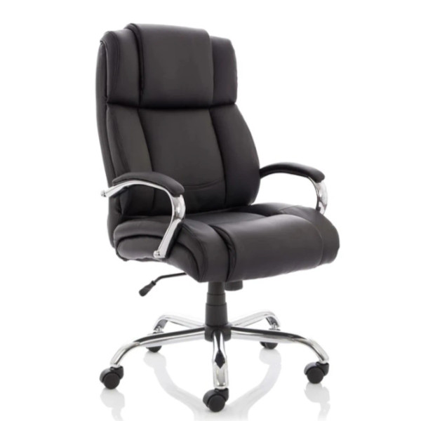 Texas High Back Heavy Duty Executive Black Leather Office Chair meath