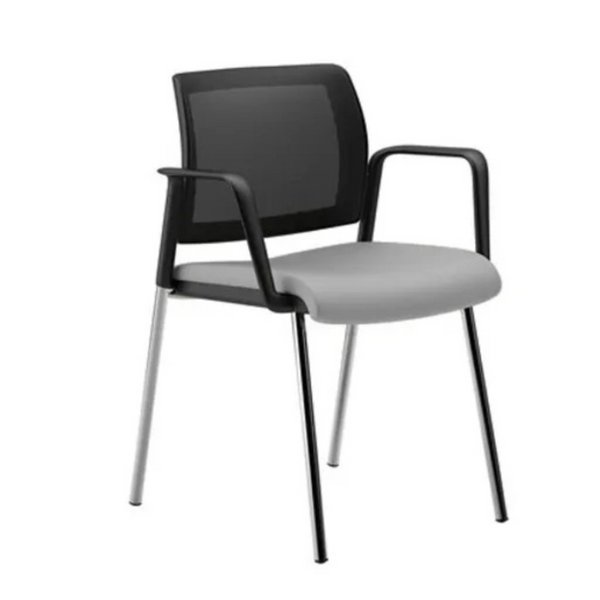 Kind Visitor Chair Black Frame Grey seat meath