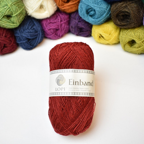 red laceweight wool, fine yarn