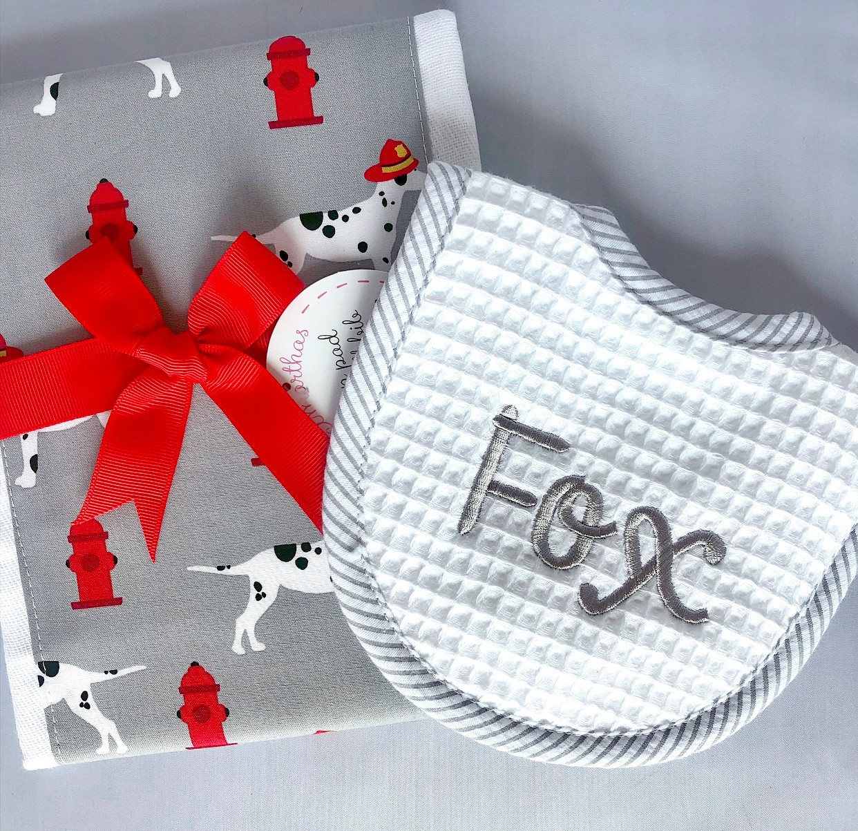 3 Martha's Shark Print Drooler Bib & Burp Cloth Set main image 1