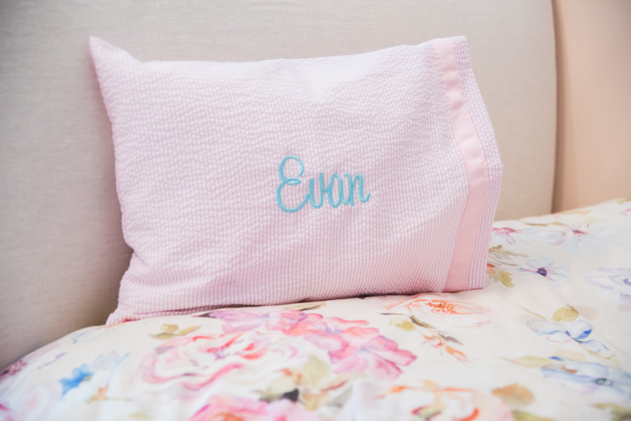 Girls monogram with name custom throw pillow with pillowcase