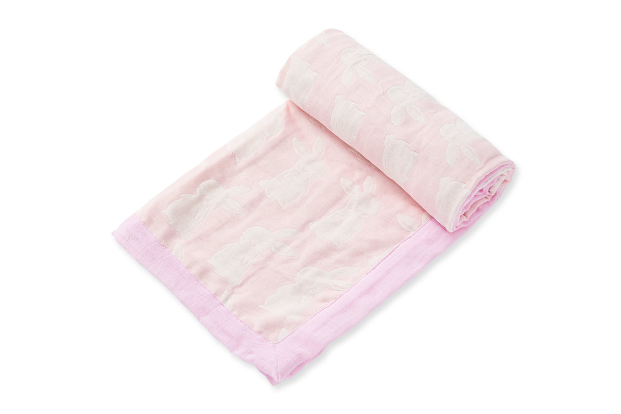 Angel Dear 2-Pack Jacquard Muslin Blankies, Farm Animal Blue - Baby Security Blankets - View #8