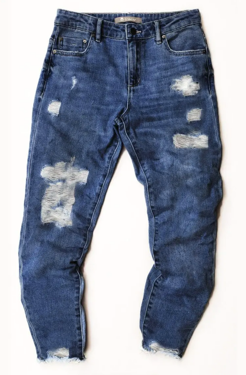 Girls High Rise Distressed Weekender Jeans