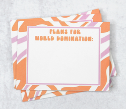 Plans for World Domination Sticky Notes Plans for World Domination Sticky Notes