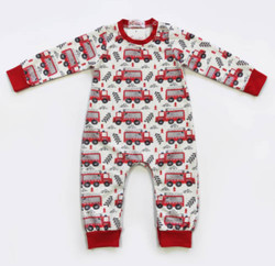 Fire Truck Boy Romper