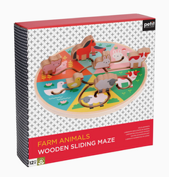 Farm Animals Wooden Sliding Maze