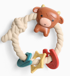 Highland Cow Ritzy Rattle™ Silicone Teether Rattle