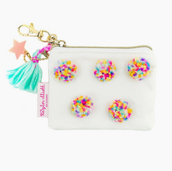 Mini Multi Pom Card Holder Keychain by Taylor Elliott Designs Mini Multi Pom Card Holder Keychain by Taylor Elliott Designs