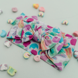 Double Bow Lucky Charm Nylon Headband Double Bow Lucky Charm Nylon Headband