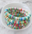 Heishi Color Pop Bracelet - Minty Multi With Gold Disc Spacers