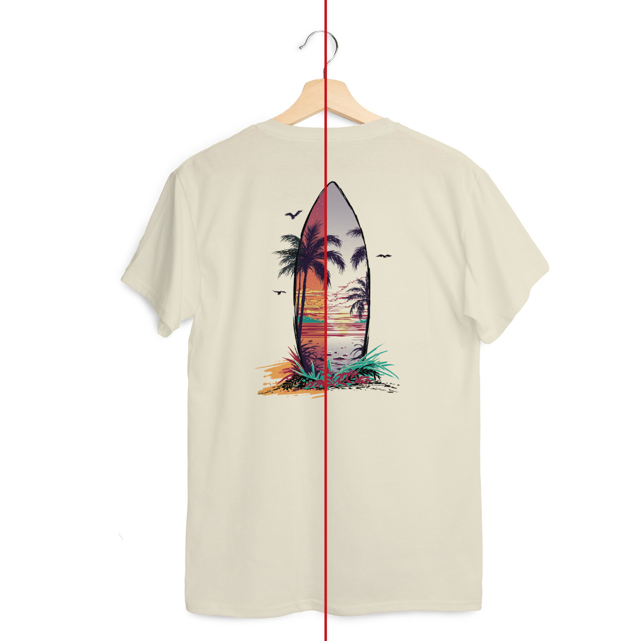 Mens Surfboard Scene ColorChanging Mens TShirt Del Sol