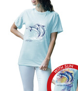 Youth Watercolor Dolphins Tee - Ice Blue