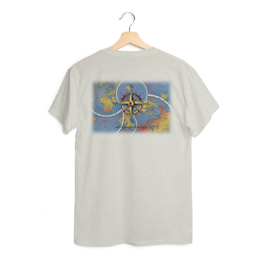mens maps and compasses tee natural heather back outdoor