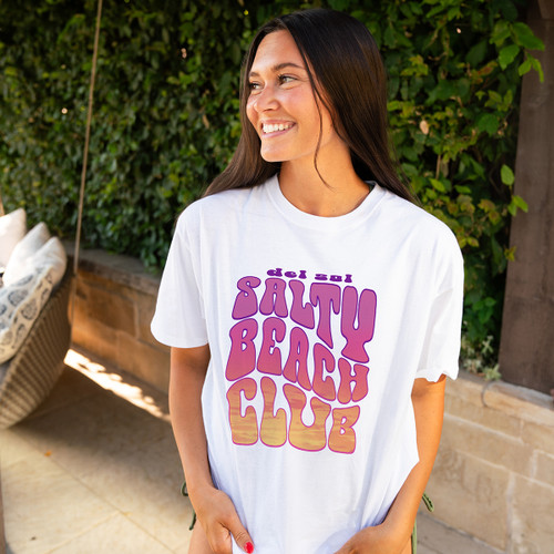 womens salty beach club tee white lifestyle womens salty beach club tee white lifestyle