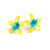 Plumeria Hair Clips - Blue and Yellow