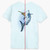 mens marlin scene ice blue tee split