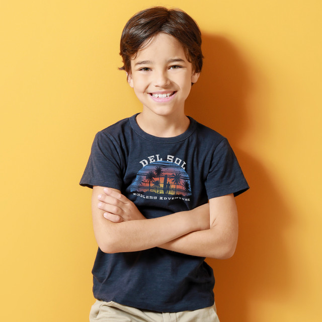 Product image for Youth Color-Changing Endless Adventure T-Shirt - Black with Sun