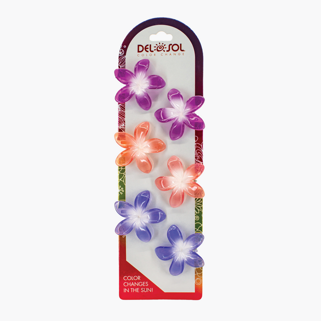 Product image for Mini Plumeria Hair Clips 6 Pack with Sun