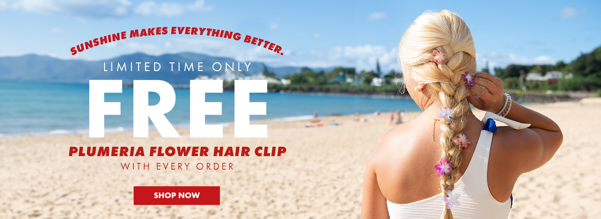 free plumeria hair clip with every order! 