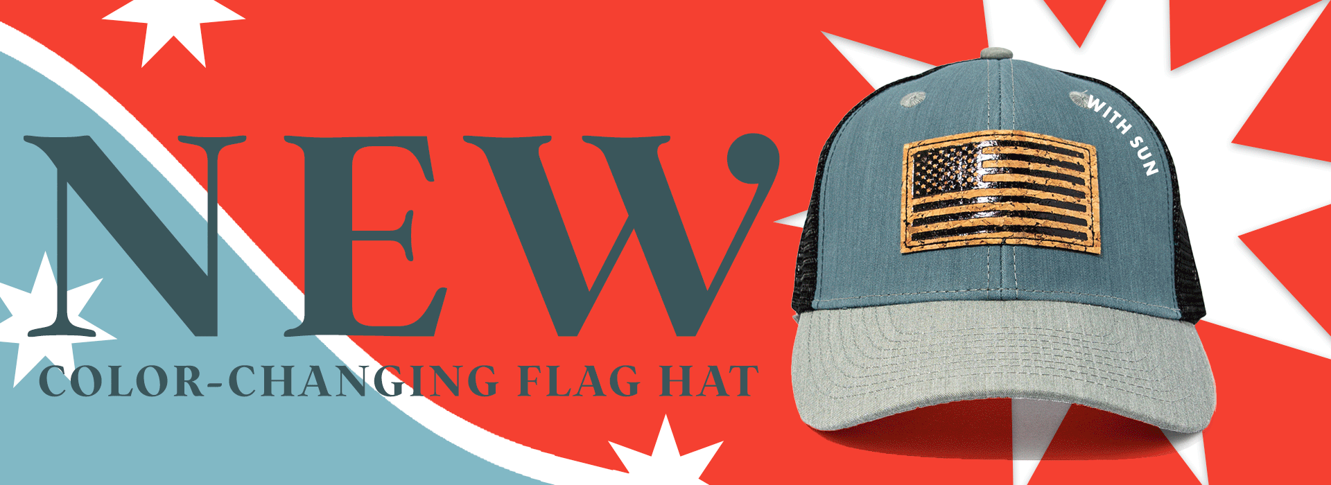 New color changing American Flag Hat