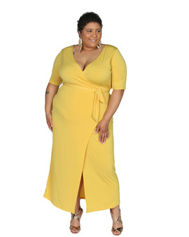 Meri gold ITY ambassador maxi dress tie front