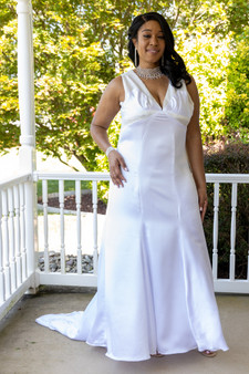 White Satin charmeus gown