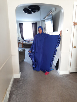 Royal blue ITY with satin trim