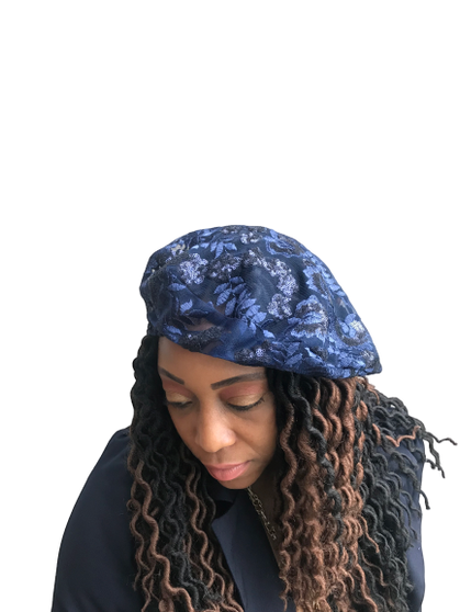  Navy Blue Sequin J-Beret