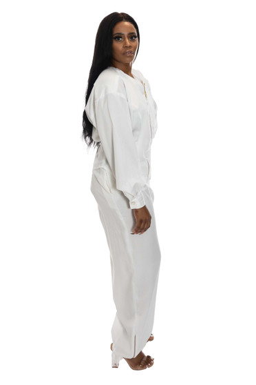 Egg shell white twill pants