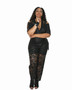 Black beaded sequin and satin jumpsuit with attached shorts(Special order only)