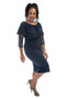 Navy blue ITY and sequin dress