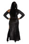 Black stretch crushed velour dress
