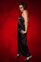 Black Crepe Back Satin Evening Gown