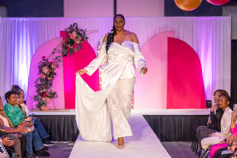 Off white stretch satin and lace 2pc pant set - J Bri Designs