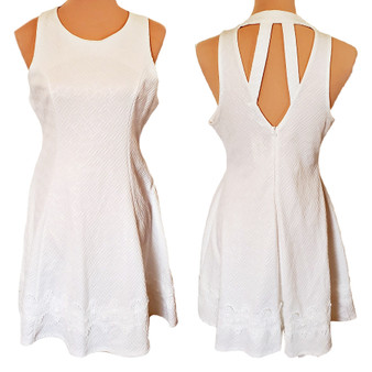 New With Tags Francesca's White Fancy Halter-Back Dress