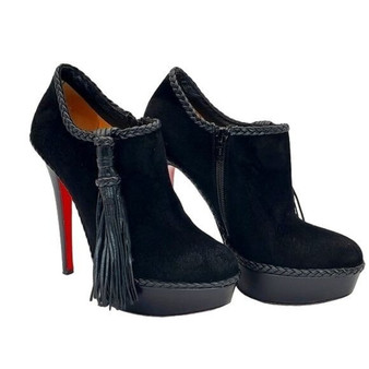 Christian Louboutin Black Suede Tassel Pumps