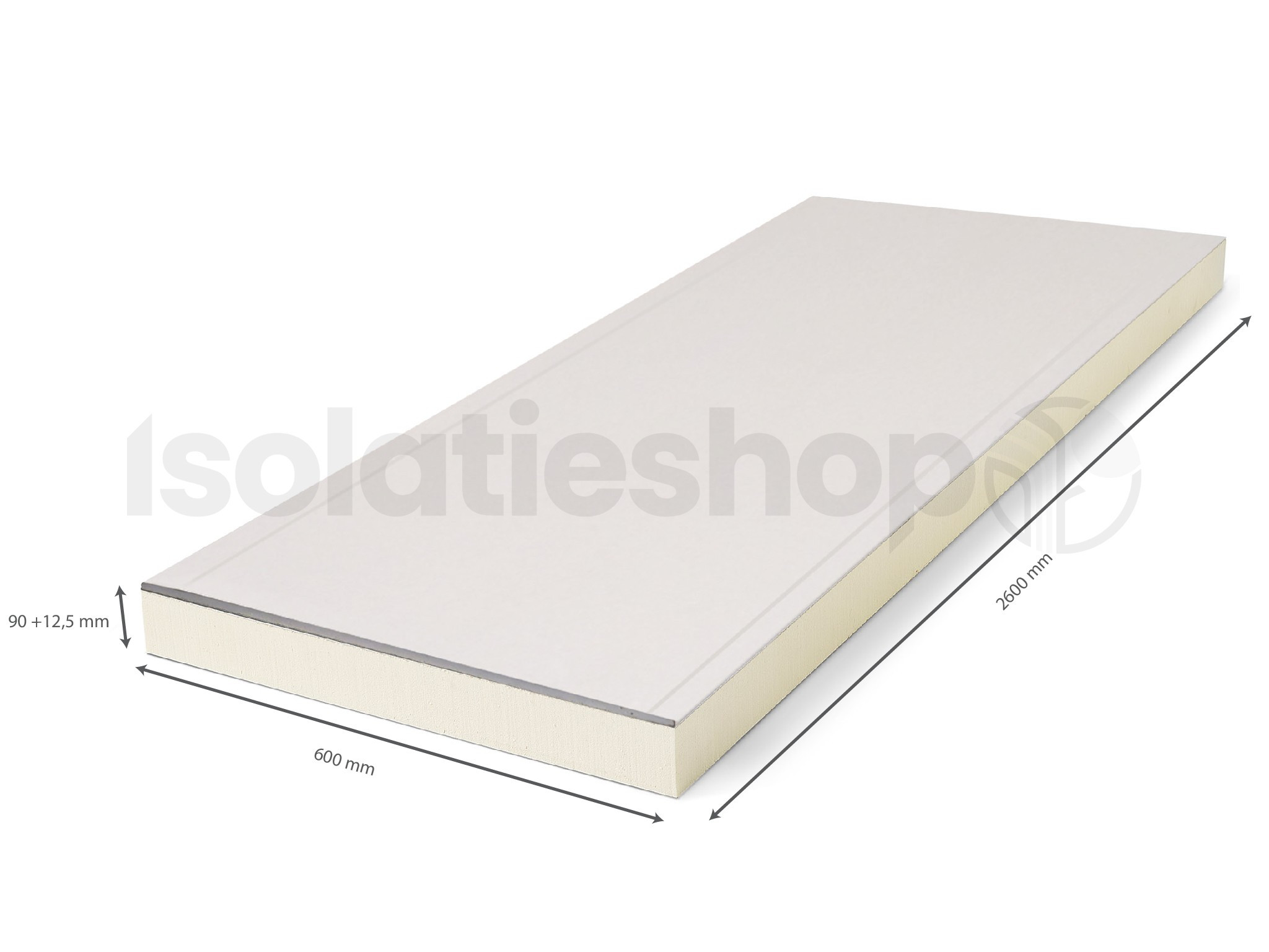 Polyuréthane (PIR) expansée + Plâtre AK 2600x600x90+12,5mm Rd : 4.09 (=1,56 m²)