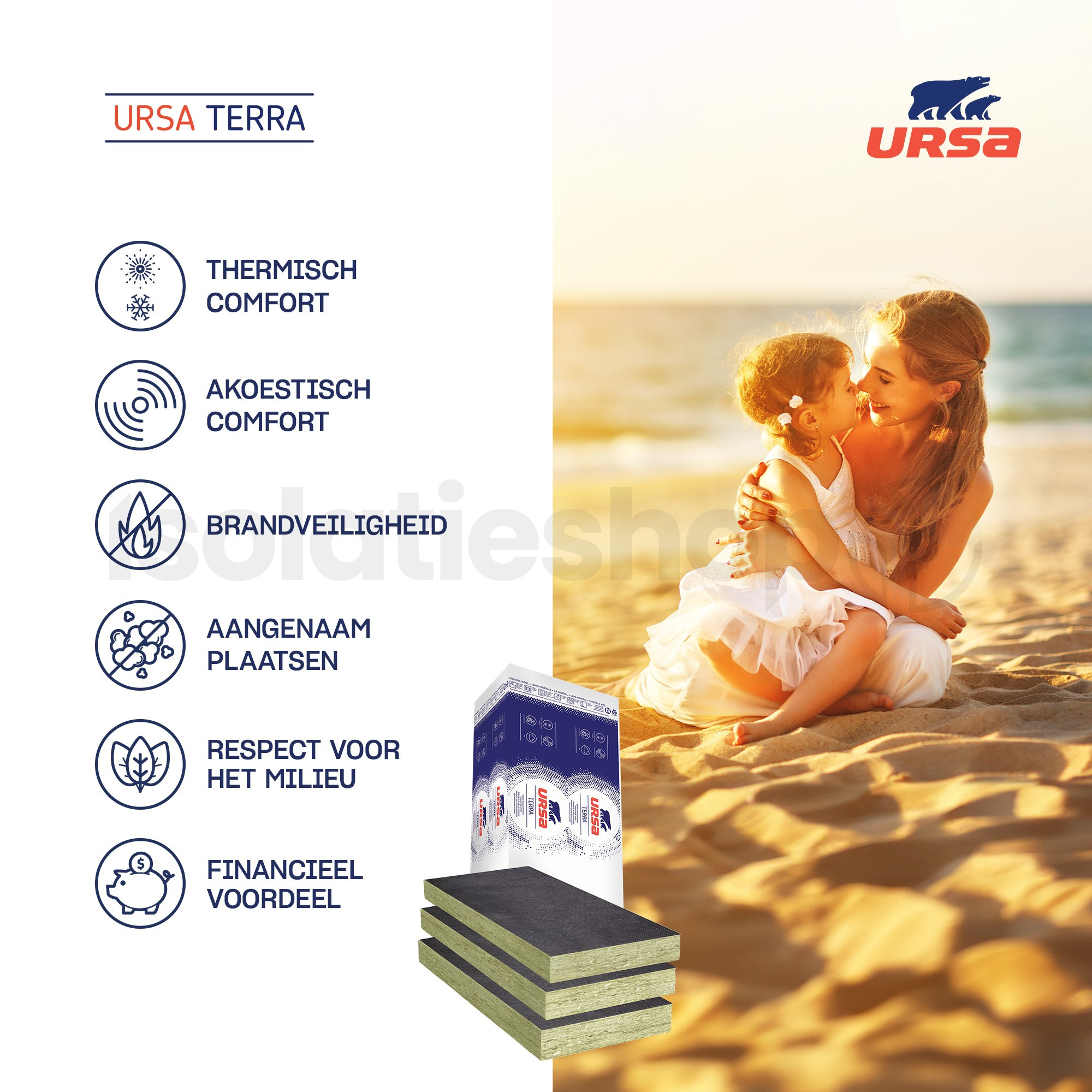 Panneau de laine de verre pour mur creux Ursa Walltec 32 Black 1350x600x120mm R : 3,75 5 p/ensemble(=4,05 m²)