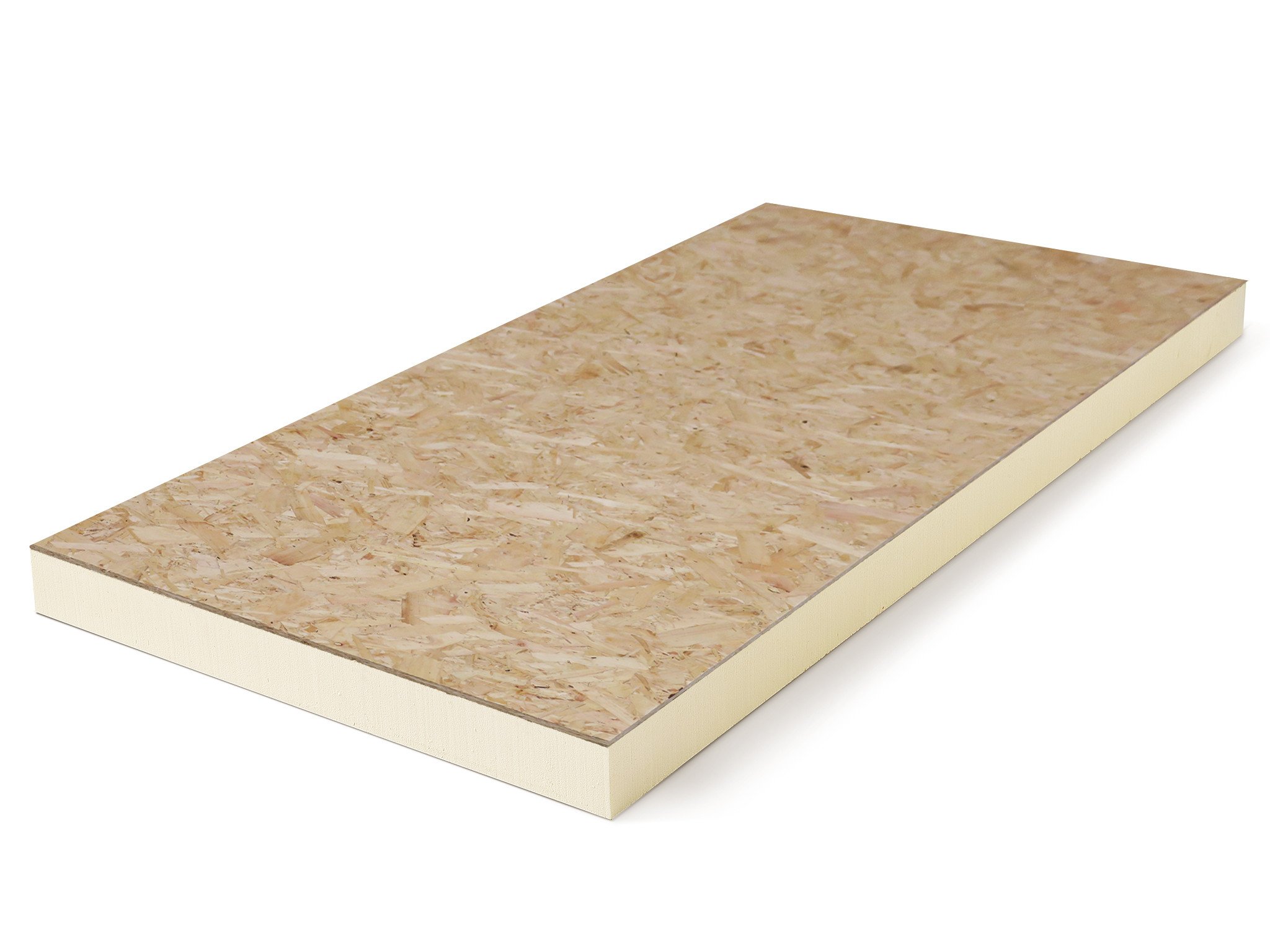 Polyuréthane (PIR) expansée + OSB 2600x600x40+9mm Rd : 1,81 (=1,56 m²)